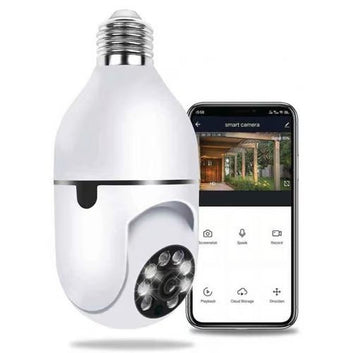 Light Bulb Camera, Home WiFi 360 Degree CCTV Pan IP Camera